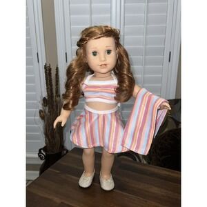 18 Inch DOLL bathing Suit Skirt Top And Towel Great For Dolls Bohemian No Doll